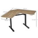 Scrivania da Ufficio Angolare 167x107x72-122 cm in Alluminio e MDF Legno