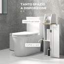 Mobile Bagno Porta Carta Igienica Salvaspazio 18x20x80 cm con Armadietto e Mensola in MDF Bianco      