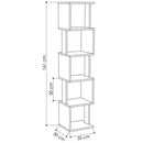 Libreria 161x35x30 cm Design Moderno Scaffale Modulare 5 Ripiani in MDF Bianco     
