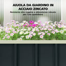 Letto per Orto Rialzato 136x52x31 cm con Fondo Aperto e Bordi Piegati in Acciaio Grigio Scuro      