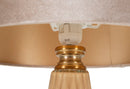 Lampada da Tavolo Perly Ø36,5x68,5 cm in Vetro e Ferro e Tessuto Perla e Oro      