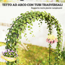 Arco da Giardino con Base per Piante Rampicanti per Cerimonie Compleanni ed Eventi in Metallo Nero      