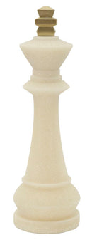 Decorazione Re Quarzy Ø13x41 cm in Resina Bianco e Oro      