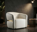 Poltrona Minsk 86x82x80 cm in Pino e MDF e Spugna e PU e Metallo      