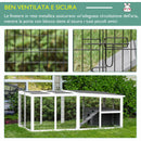 Conigliera da Esterno 200x100x75 cm in Legno e Metallo Grigia