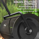 Carrello Spandiconcime da 75L 70x40x112 cm con Manico Regolabile a T in Metallo Nero 