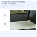Trasportino per Cani e Gatti Pieghevole 70x51x50 cm 3 Aperture e Cuscino Grigio
