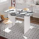 Console Apribile a Libro 120x35x77 cm in Legno Bianco e Cemento