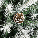 Albero di Natale Artificiale Innevato 180 cm 800 Rami con Pigne Apertura Automatica Verde