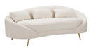 Divano 3 Posti Oslo con Cuscini Crema 185x84x68 cm in Eucalipto e Spugna e Poliestere e Metallo      