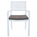 Poltrona Formentera con Cuscino 46x62x84 h cm in Alluminio Bianco