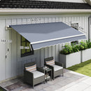 Tenda da Sole per Esterno 360x250 cm a Bracci Avvolgibile con Apertura a Manovella Grigio      