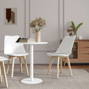 Tavolo da Pranzo Rotondo per 2 Persone Ø60x72 cm in Acciaio Bianco  