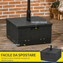 Base per Ombrellone 3-in-1 Riempibile Multiuso Tavolino da Caffè e Fioriera in PE Nero      