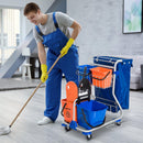 Carrello Pulizie Professionale 4 Secchi 18L/6L con Ruote   Blu e Arancione
