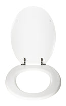Copriwater Universale 37x43,5 cm in MDF Cerniere in Metallo Cromato Bianco Lucido