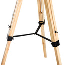 Lampada da Terra Design con Treppiede in Legno Altezza Regolabile Beige 