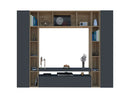 Parete Attrezzata Soggiorno 270x35x210 cm Brooklyn Grigio Antracite Opaco/Rovere Wotan  