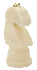 Decorazione Cavallo Quarzy 14x13x31 cm in Resina Bianco e Oro      