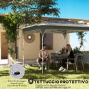 Gazebo Pieghevole 352x352x278 cm Apertura Pop Up in Tessuto Oxford Grigio Scuro      