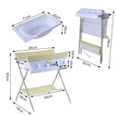 Fasciatoio Pieghevole Multiuso con Vaschetta Bagnetto per Neonati in Plastica Atossica 85x70x92 cm 