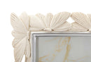 Cornice Butterfly 28x2x33,3 cm in Resina e Vetro Crema      