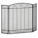 Parascintille con Antine 105x1,6x80,5 cm in Acciaio e Rete Metallica Nero