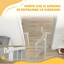 Cancelletto di Sicurezza con 2 Estensioni 76-104 cm Cancelletto Alto 106 cm Bianco   