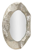 Specchio Argelux Rotondo 104x7x104 cm in Ferro e Specchio e MDF Argento      