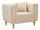 Poltrona Alma Crema con Cuscino 81x97x71 cm in Legno e Poliestere
