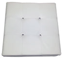 Cubo Pouf Contenitore in Similpelle e Cristalli Renier Bianco