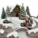 Villaggio Natalizio 20x19x16 cm in Resina con Luci Suoni e Movimento