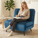 Poltrona Letto Pieghevole 88x92x88 cm Trasformabile con Schienale Regolabile in Velluto Blu      