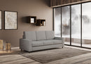 Divano 3 Posti 208x85x85 cm Sakar in Tessuto Grigio
