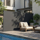 Tenda Laterale Retrattile 420x185 cm Impermeabile e UV 50+ in Alluminio Acciaio e Poliestere Grigio Scuro      