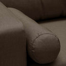 Divano 3 Posti 181x79x84 cm in Tessuto Marrone