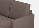 Divano 2 Posti con Pouf 138x155x85 cm Karay in Tessuto Talpa