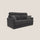 Divano Letto 3 Posti 196x102x97 cm in Tessuto Nero