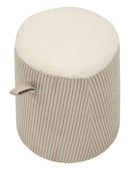 Puff Dublino Cone Ø41x45 cm in MDF e Spugna e Poliestere Bianco      