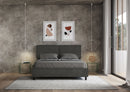 Letto Matrimoniale con Alzata Comoda Imbottito in Microfibra Sleeper Grigio Varie Misure