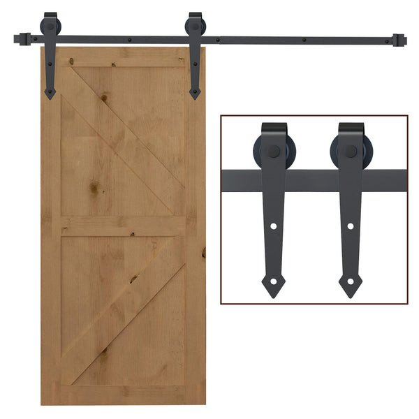 online Binario per Porta Scorrevole Singola Stile Rustico 200x4x0,6 cm in Acciaio al Carbonio Marrone