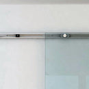 Porta Scorrevole Vetrata 90x205 cm Satinata a Strisce Trasparenti 