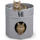 Cuccia per Gatti 35x33x33 cm Letto per Animali Domestici con Fodera Grigio      