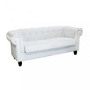 Divano 3  Posti Chesterfield 197x74x82 h cm in Similpelle Bianco