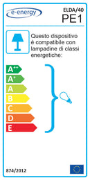 Plafoniera 2xE27 Finali Cromo Vetro Lastra Bianco E-Energy Elda