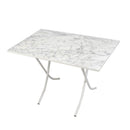 Tavolo pieghevole 60x90x75 cm marmo bianco e gambe bianco
