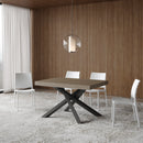 Tavolo Allungabile 120-224x90x77 cm Volantis Tortora Telaio Antracite 