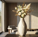Vaso Resina Ho Chi Minh 29,5x13,5x50 cm in Resina Bianco effetto lavato      