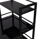 Scrivania per Computer in Vetro Temperato e Ferro Nero 125x63x113 cm 