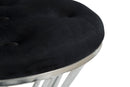 Sgabello Oslo Ø40x50 cm in Ferro e MDF e Spugna e Poliestere Argento e Nero